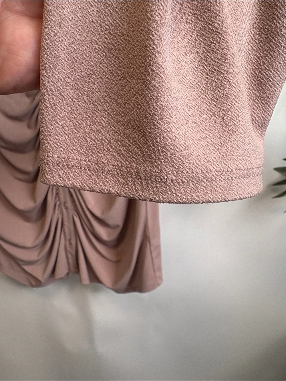 Adrianna Papell Dusty Rose Ruched Button-Front Shirt - Picture 6 of 9